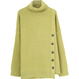 Knit High-collared Round Neck Long Sleeve Sweaters