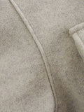 Manteau d'extérieur en laine à boutonnage simple avec poche à col pileux