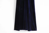 Elegant Lantern Sleeve Elastic Velvet Waist Midi Dresses