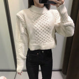 Shoulder Padded Geometry Tops Sweaters
