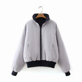 Reversible Stand Collar Cotton Outerwear