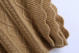 Ruffles Stripe Oversize V-neck Knit Sweater Vest