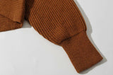 Chandails en tricot vintage à col en V et manches chauve-souris