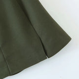 Conjunto de dos piezas con falda tipo blazer y solapa con cuello de pila Verde 