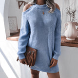 Halter Strapless Round Neck Sweater Mini Dresses