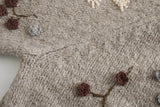 Suéteres florales con cuentas de punto de cuello redondo