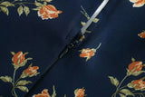 Splicing High Wait Floral Zipper Midi Robes Rouge