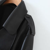 Pile Collar Pocket Crop Leather Tops Jacket Outerwear