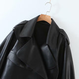 Prendas de vestir exteriores de la chaqueta de las tapas de cuero de la cosecha del bolsillo del cuello de la pila - Blanco 