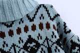Argyle Pattern Sapin de Noël Chandails à Col Haut Mini Robes