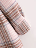 Single-breasted Pocket Geometry Plaid Elastic Sleeves Outerwear