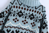 Patrón de rombos Árbol de Navidad Suéteres de cuello alto Mini vestidos
