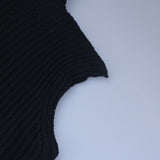 Casual Pile Collar High-collared Sweaters Mini Dresses Black