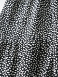 Floral Polka Dot Ruffled Puff Sleeve Maxi Midi Dresses