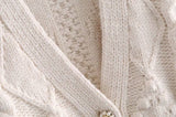 Pulls à boutonnage simple en tricot à col en V Cardigans Vêtements d'extérieur