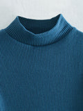 Hollow-out Backless Round Collar Knit Sweaters