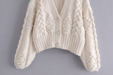 Pulls à boutonnage simple en tricot à col en V Cardigans Vêtements d'extérieur