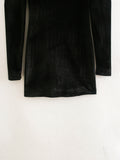 Mini vestidos ajustados de fiesta de terciopelo vintage con cuello cuadrado negro