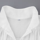 Vintage Lantern Sleeve Single-breasted Stand-up Collar Shirts