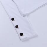 High-collared Hollow-out Button Sleeve Knit Shirts