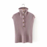 Knit Vest High-collared Sweaters Camis Tank Tops Shirts Capes