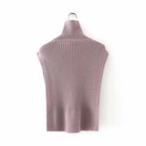 Knit Vest High-collared Sweaters Camis Tank Tops Shirts Capes