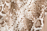 Écharpe en coton et lin imprimé léopard en peau de serpent pour femme, femme, fille