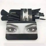 El más nuevo juego de brochas de maquillaje de 12 piezas con caja de hierro Herramientas de belleza Brocha de sombra de ojos suelta