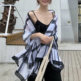 Bufanda de seda de encaje de moda elegante simple para mujeres damas niñas 90x180