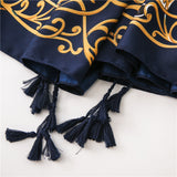 Mantón de bufanda de sarga con estampado de borlas para mujeres, damas y niñas