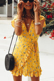 Mini vestido casual de vacaciones con estampado floral