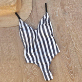 Casual Sexy Stripe One-Piece Swimwear
