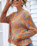 Cardigan en tricot à boutonnage simple de couleur contrastante
