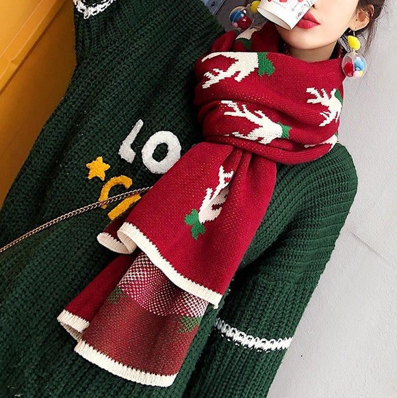 Bufanda gruesa de Cachemira cálida para mujer, damas, niñas, alce, Wapiti, patrón de alce, 40x200