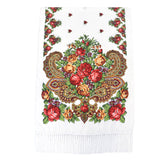 Écharpe longue à fleurs rétro ethnique châle écharpes à franges pour femmes dames filles