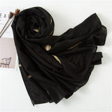 Feather Embroidered Cotton Scarf Shawl for Women Ladies Girls