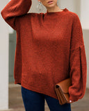 Suéter extragrande de punto con manga farol y cuello alto