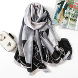 Elegant Fashion Horse Chain Pattern Silk Scarf Shawl Wrap for Women Ladies Girls 90x180