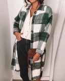 Contrast Single-breasted Plaid Coat Outerwear