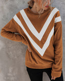 Round Neck Loose Striped Long Sleeve Sweatshirts Top