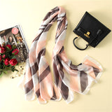 Colorful Stripes Silk Scarf Shawl Wrap for Women Ladies Girls 90x180