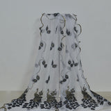 Fashion Lace Scarf Net Yarn Printing Peacock Stitching Flocking Phoenix Scarf for Women Ladies Girls