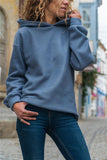 Sweat-shirt à capuche de couleur unie pour femmes 