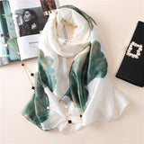 Elegante moda flor de loto bufanda de seda chal abrigo para mujeres damas niñas 90x180