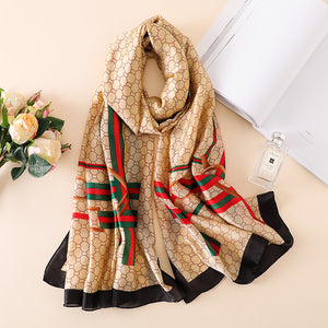 Bufanda de seda para mujer, chal, para mujer, niña, 90 x 180