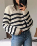 Horizontal Stripes Pit Striped Knit Sweater