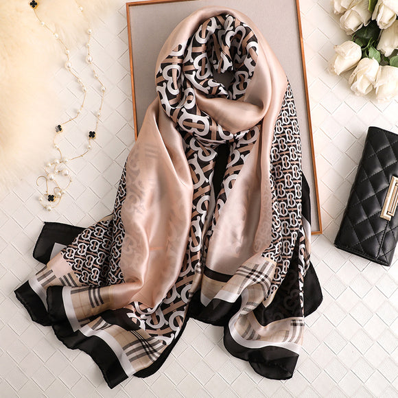 Bufanda de seda cálida a la moda para mujer y niña, 90x180