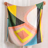 Mantón de bufanda con estampado geométrico colorido para mujeres, damas y niñas