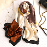 Contrast Stitch Silkly Scarf for Women Casual Scarves Women
