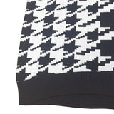 Suéter vintage de punto de pata de gallo con forma geométrica